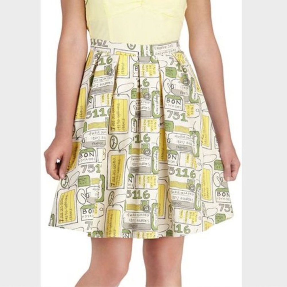 Modcloth travel themed train ticket skirt